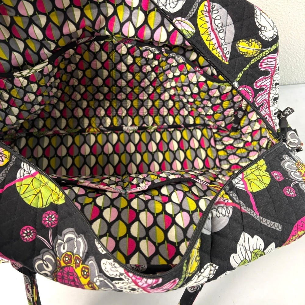 Vera Bradley Grand Traveler Bag Moon Blooms Black Floral Weekend Travel Bag - Picture 9 of 13